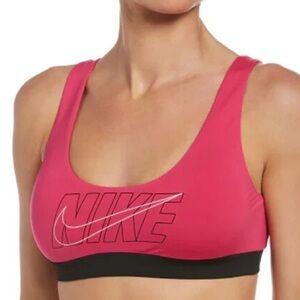 NIKE SWIM eco friendly scoop neck pull on swim athletic bikini top sz Small NWT